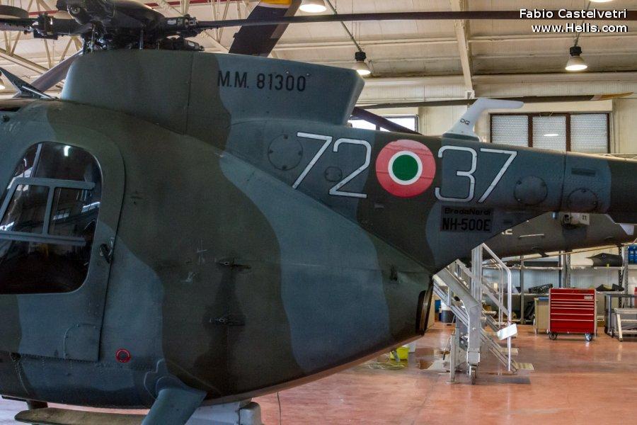 Helicopter Breda Nardi NH500E Serial 238 Register MM81300 used by Aeronautica Militare Italiana AMI (Italian Air Force). Aircraft history and location