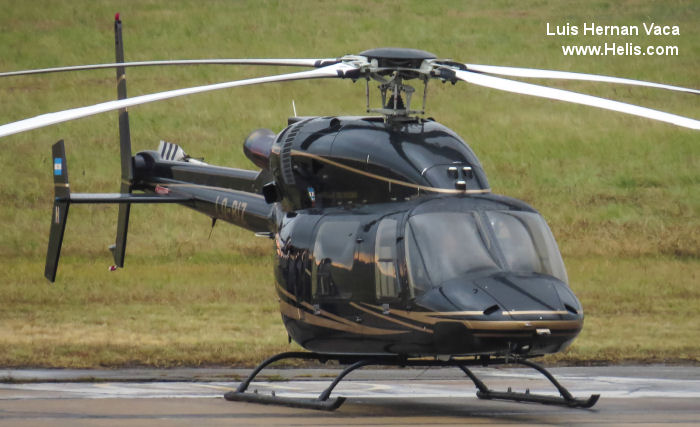 Helicopter Bell 427 Serial 56042 Register LQ-BIZ N427BH N421KE used by Gobiernos Provinciales Gobierno de Santiago del Estero (Santiago del Estero Province Government). Built 2003. Aircraft history and location