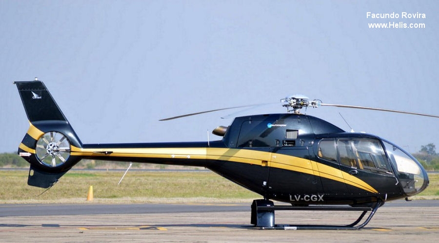 Helicopter Eurocopter EC120B Serial 1640 Register LV-CGX. Aircraft history and location