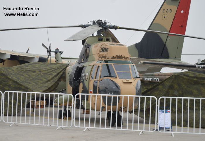 Helicopter Aerospatiale SA330L Puma Serial 1527 Register UN-135 H264 used by United Nations UNHAS ,Ejercito de Chile (Chilean Army). Aircraft history and location