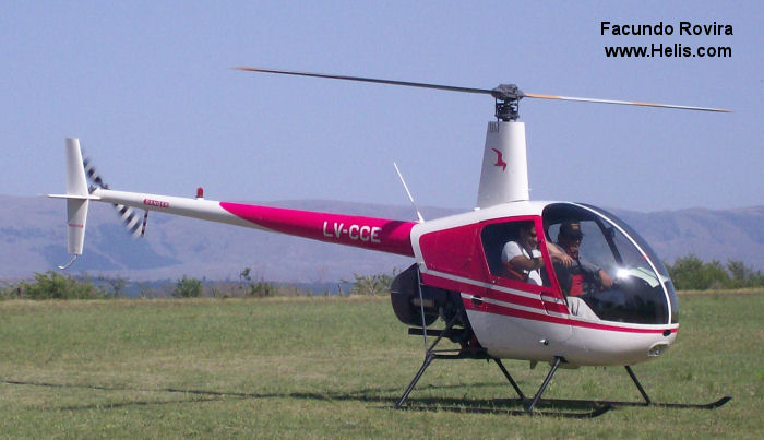 Helicopter Robinson R22 Beta II Serial 4420 Register LV-CCE. Built 2008. Aircraft history and location