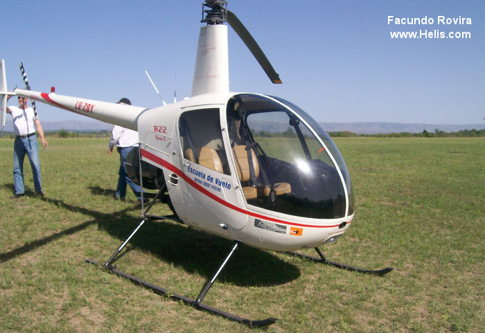 Helicopter Robinson R22 Beta II Serial 2867 Register LV-ZOY. Aircraft history and location