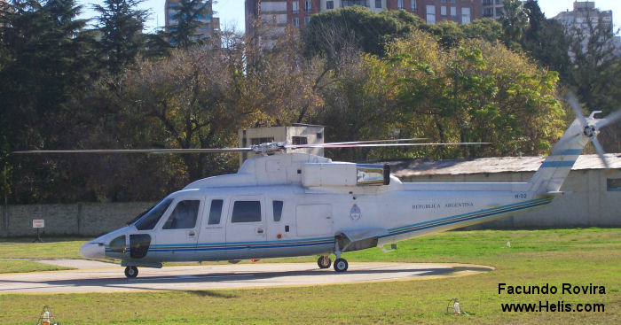 Helicopter Sikorsky S-76B Serial 760337 Register H-02 N984 used by Fuerza Aerea Argentina FAA (Argentine Air Force). Built 1987. Aircraft history and location