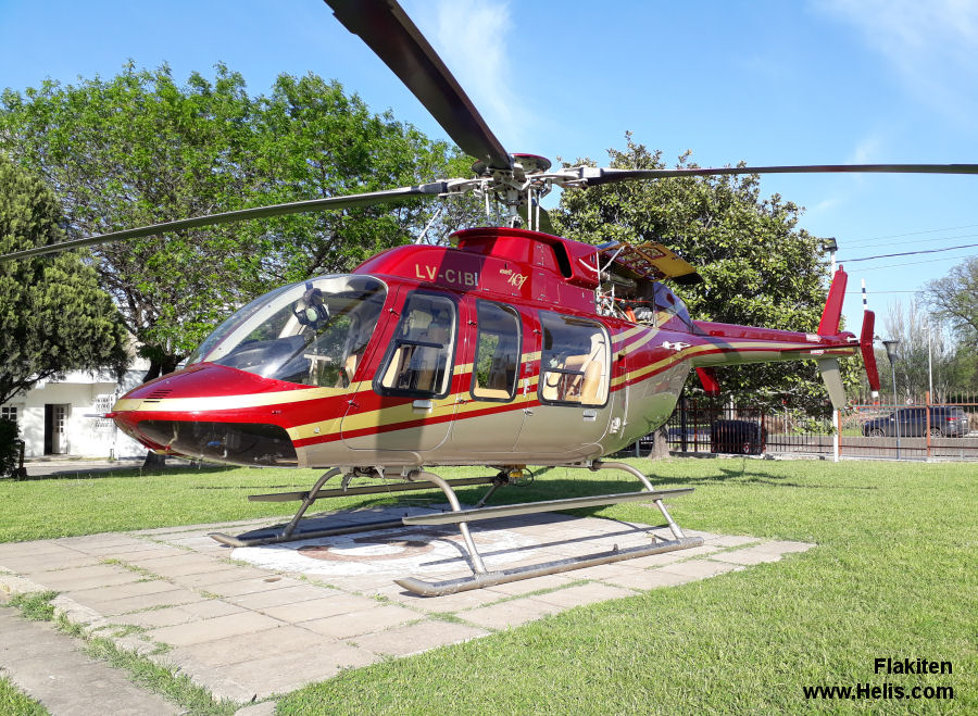 Helicopter Bell 407 Serial 53998 Register LV-CIB N412UB C-GERZ used by Gobierno Nacional (Federal Government) ,Bell Helicopter ,Bell Helicopter Canada. Built 2010. Aircraft history and location