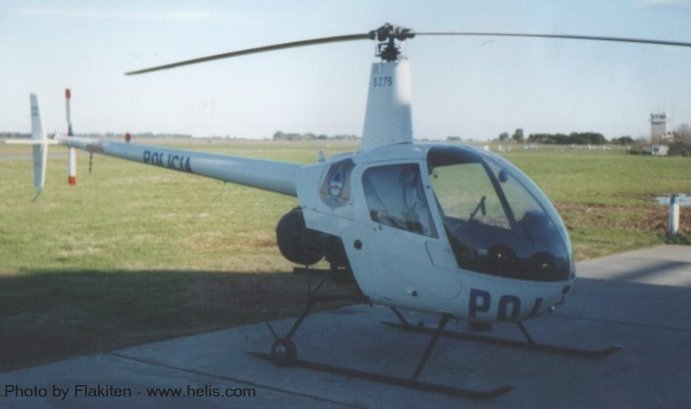 Helicopter Robinson R22 Beta Serial 2275 Register ZK-HBZ VH-HCP LQ-BJI N23610 used by Policias Provinciales (Argentine Provinces Police Units) ,Robinson Helicopter. Built 1993. Aircraft history and location