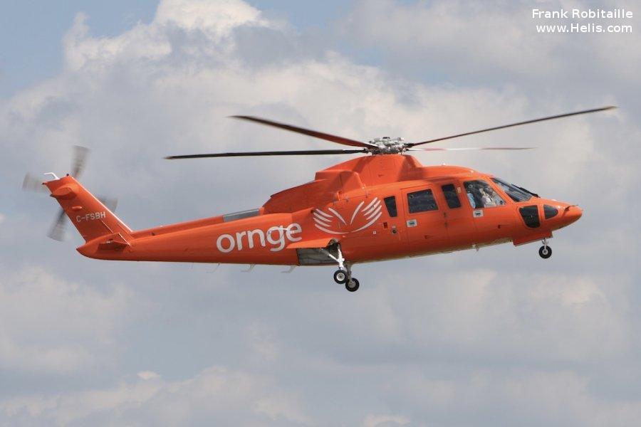 Helicopter Sikorsky S-76A Serial 760168 Register C-FSBH used by Canadian Ambulance Services Ornge ,Canadian Helicopters Ltd. Built 1981. Aircraft history and location