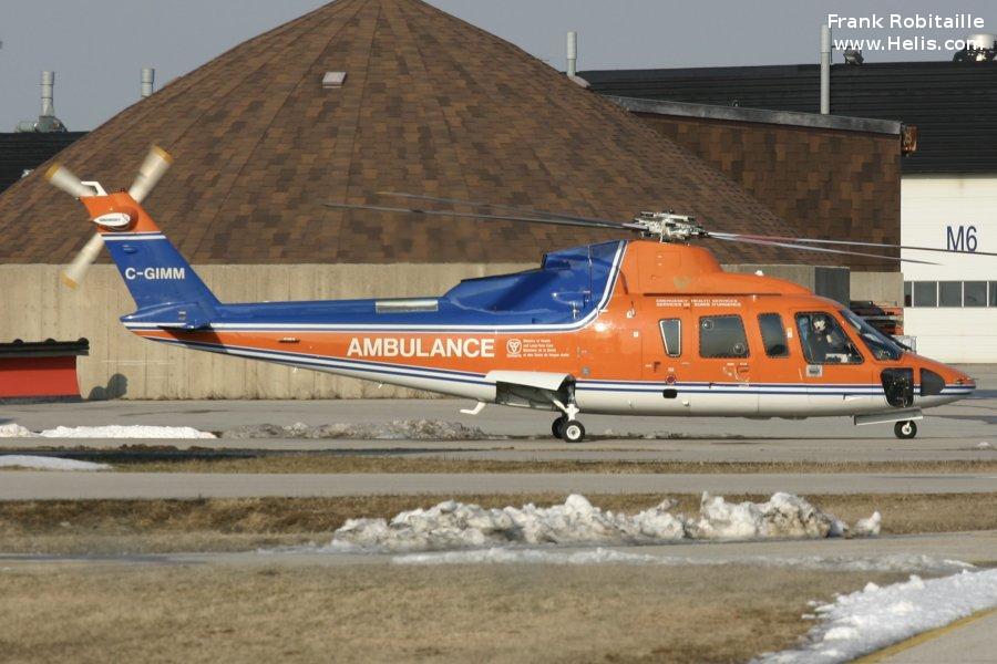 Helicopter Sikorsky S-76A Serial 760044 Register C-GIMM HS-HTM used by Government of Canada Ontario Ministry of Health ,Thai Aviation Service TAS ,Canadian Helicopters Ltd. Built 1980. Aircraft history and location