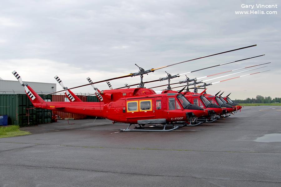 Helicopter Bell 212 Serial 30536 Register C-FDOF used by Canadian Coast Guard. Built 1972. Aircraft history and location