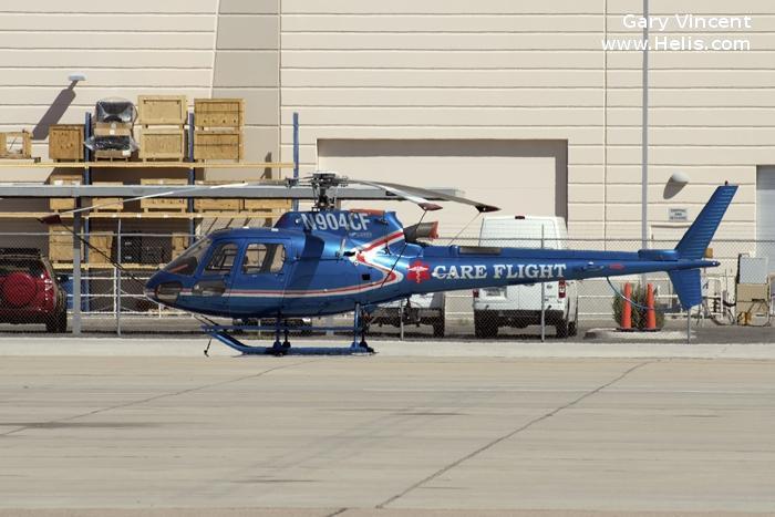 Helicopter Eurocopter AS350B3 Ecureuil Serial 3676 Register N624SD N904CF N484AE used by EuroTec VFS ,REMSA Care Flight ,American Eurocopter (Eurocopter USA). Built 2003. Aircraft history and location