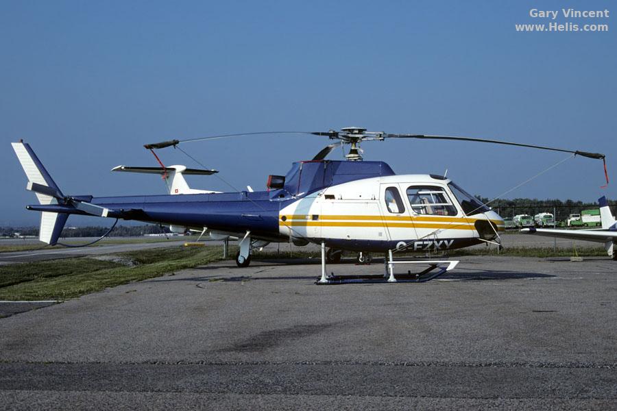 Helicopter Aerospatiale AS350B Ecureuil Serial 2082 Register C-FZXY N6102E used by Heli-Inter ,American Eurocopter (Eurocopter USA). Built 1988. Aircraft history and location