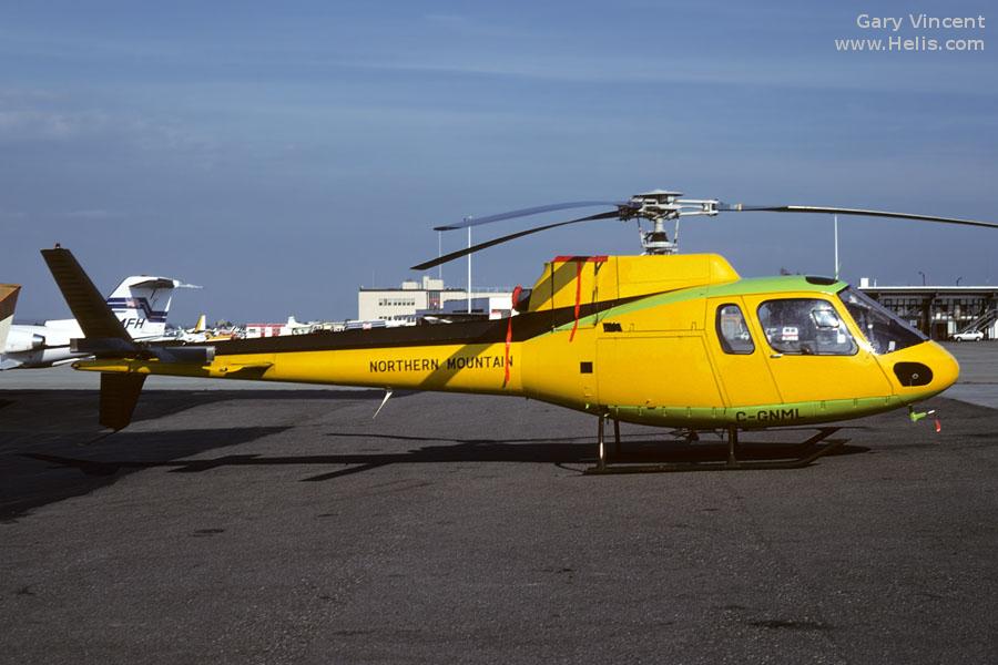 Helicopter Aerospatiale AS350D Astar Serial 1216 Register CS-HFI PT-YJC G-BXNI C-GNML used by Heliportugal ,Viking Helicopters. Built 1979. Aircraft history and location