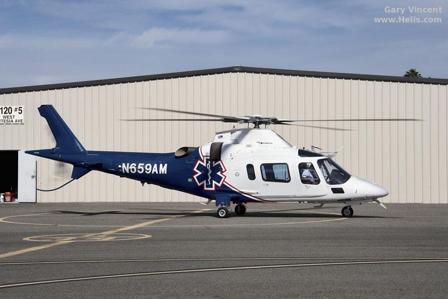 Helicopter AgustaWestland AW109E Power Serial 11506 Register N659AM N503CF N79RZ N263CF used by TriState CareFlight ,AgustaWestland Philadelphia (AgustaWestland USA). Aircraft history and location