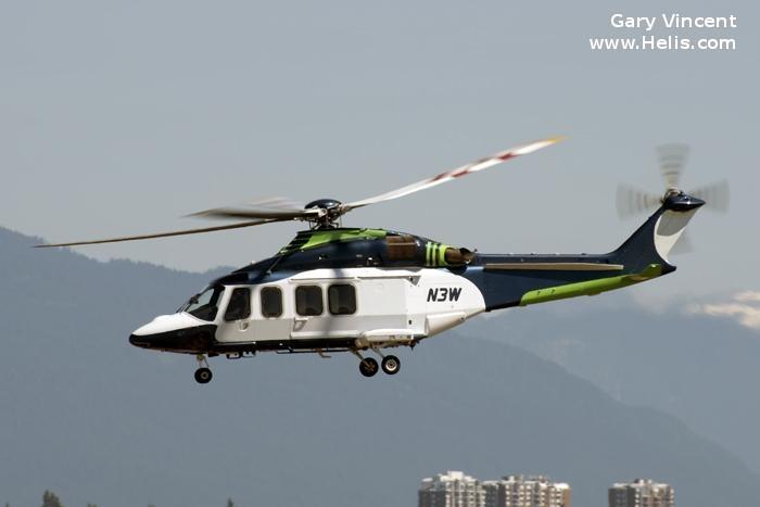 Helicopter AgustaWestland AW139 Serial 41211 Register N3W used by TVPX. Built 2009. Aircraft history and location