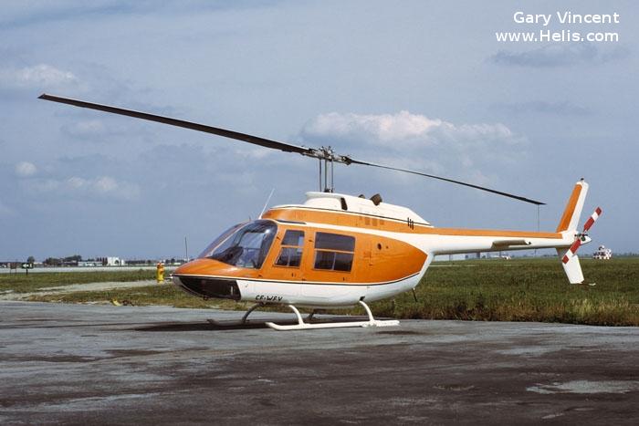 Helicopter Bell 206A Serial 77 Register XA-TBE C-FWFV CF-WFV used by Bell Helicopter. Aircraft history and location