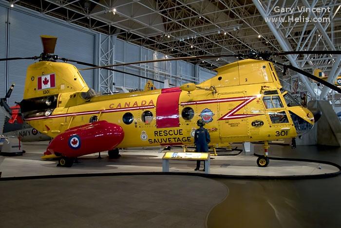 Helicopter Boeing-Vertol CH-113 Labrador Serial 301 Register 11301 10401 CF-POA N6680D used by Canadian Armed Forces ,Royal Canadian Air Force (1945-1968) ,Boeing Helicopters. Built 1963. Aircraft history and location