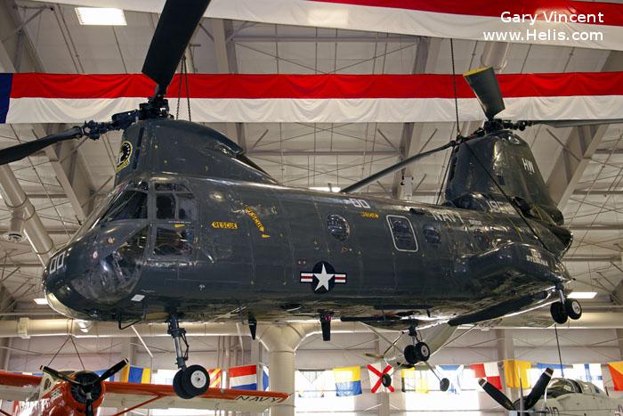 Helicopter Boeing-Vertol CH-46A Serial 2102 Register 151952 used by US Navy USN ,US Marine Corps USMC. Built 1965. Aircraft history and location