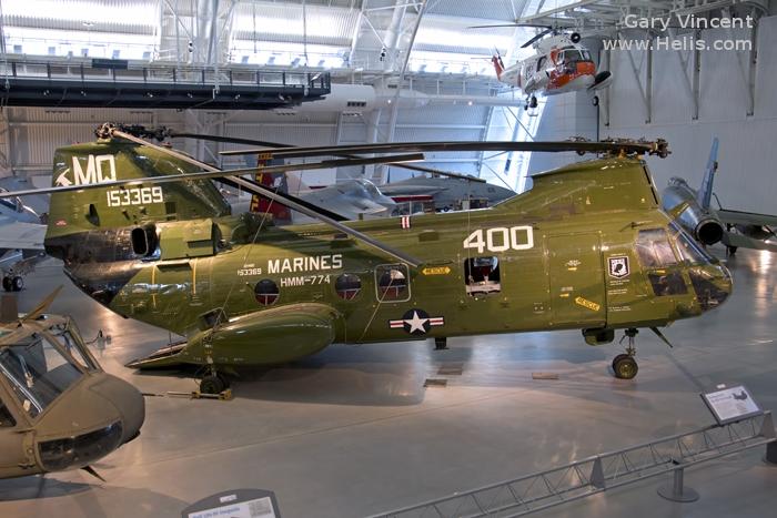 Helicopter Boeing-Vertol CH-46D Serial 2265 Register 153369 used by US Navy USN ,US Marine Corps USMC. Built 1967. Aircraft history and location