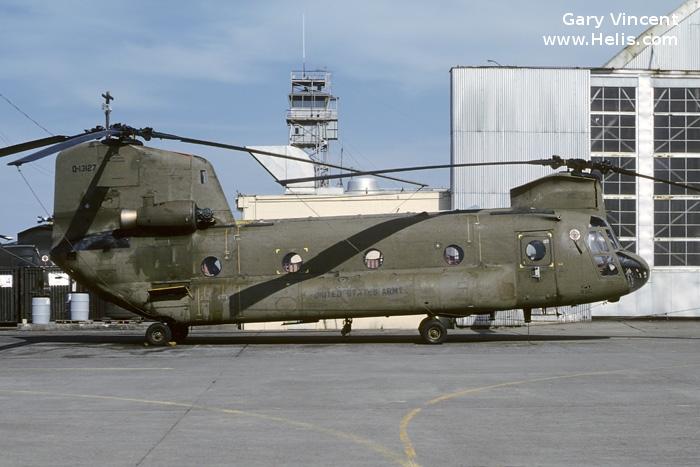 Helicopter Boeing-Vertol CH-47A Chinook Serial b-099 Register 64-13127 used by US Army Aviation Army. Aircraft history and location