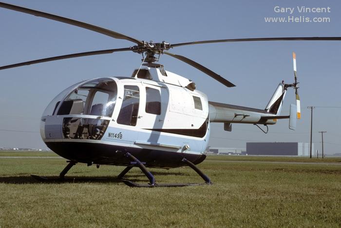 Helicopter MBB Bo105A Serial S-3 Register D-HEBV 98+08 N1149B D-HECV used by Heeresflieger (German Army Aviation) ,Boeing Helicopters ,MBB. Built 1970. Aircraft history and location