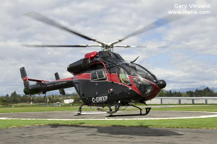 Helicopter McDonnell Douglas MD902 Explorer Serial 900/00086 Register C-GWXP N902JW N7006X used by Canadian Ambulance Services BCEHS (BC Ambulance) ,Ascent Helicopters ,MD Helicopters MDHI. Built 2001. Aircraft history and location