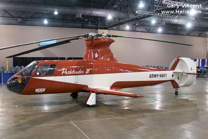 Helicopter Piasecki 16H-1 Pathfinder Serial 1 Register N616H. Built 1962. Aircraft history and location