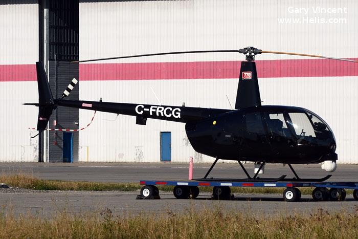 Helicopter Robinson R44 Newscopter Serial 12089 Register C-FRCG used by L R Helicopters. Built 2008. Aircraft history and location