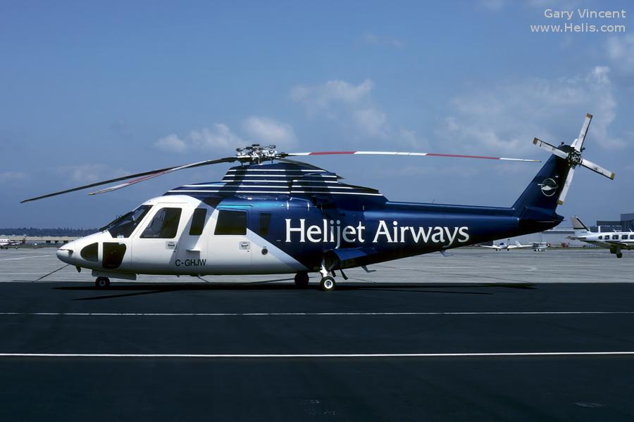 Helicopter Sikorsky S-76A Serial 760074 Register C-GHJW N586C used by Helijet International. Built 1980. Aircraft history and location