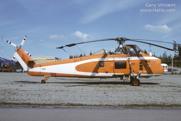 Helicopter Sikorsky H-34A Choctaw Serial 58-354 Register N39175 CF-OKO N1149U SKY.354 used by Okanagan Helicopters ,Sikorsky Helicopters ,Armée de l'Air (French Air Force). Built 1956. Aircraft history and location