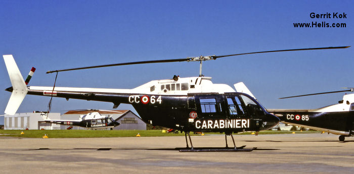 Helicopter Agusta AB206B-1 Serial 9182 Register MM81028 used by Aviacion de Ejercito Argentino EA (Argentine Army Aviation) ,Carabinieri (Italian Gendarmerie). Aircraft history and location