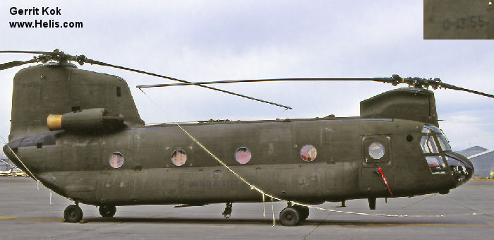 Helicopter Boeing-Vertol CH-47A Chinook Serial b-127 Register 64-13155 used by US Army Aviation Army. Aircraft history and location