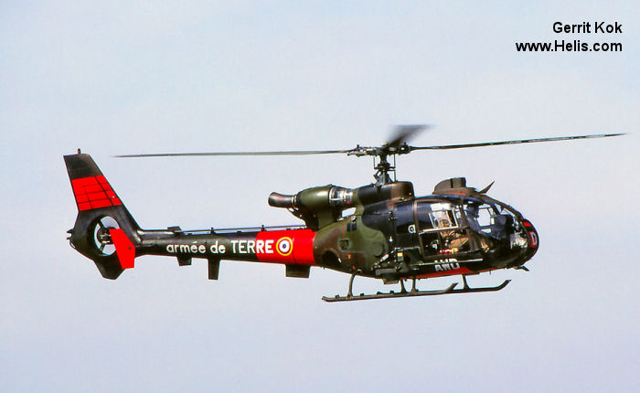 Helicopter Aerospatiale SA341F Gazelle Serial 1504 Register 1504 used by Aviation Légère de l'Armée de Terre ALAT (French Army Light Aviation). Aircraft history and location