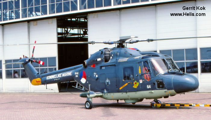 Helicopter Westland Lynx mk25 Serial 022 Register 264 used by Marine Luchtvaartdienst (Royal Netherlands Navy). Aircraft history and location