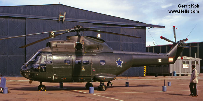 Helicopter Aerospatiale SA330C Puma Serial 1083 Register 132 used by Suid-Afrikaanse Lugmag SAAF (South African Air Force). Aircraft history and location