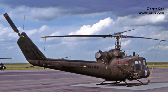 Helicopter Bell UH-1C Iroquois Serial 1970 Register 66-15242 used by US Army Aviation Army. Aircraft history and location