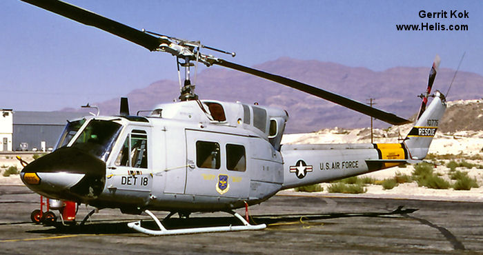 Helicopter Bell UH-1N Serial 31004 Register 68-10775 used by US Air Force USAF. Aircraft history and location