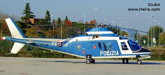 Helicopter Agusta A109A-II Serial 7294 Register MM81640 used by Polizia di Stato (Italian Police). Aircraft history and location