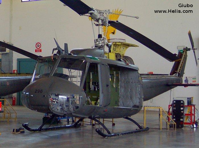 Helicopter Agusta AB205A-1 Serial 4162 Register MM80548 used by Aviazione dell'Esercito AVES (Italian Army  Aviation). Aircraft history and location