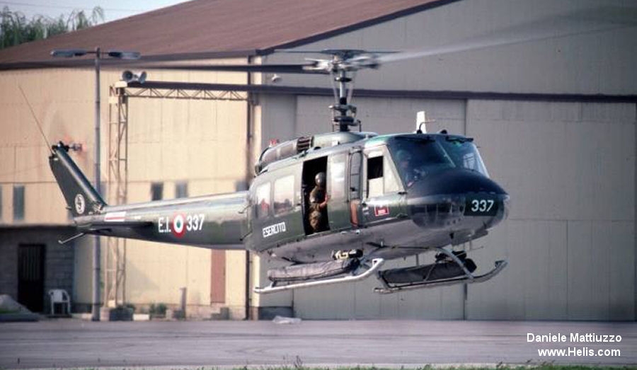 Helicopter Agusta AB205A-1 Serial 4240 Register MM80708 used by Aviazione dell'Esercito AVES (Italian Army  Aviation). Aircraft history and location