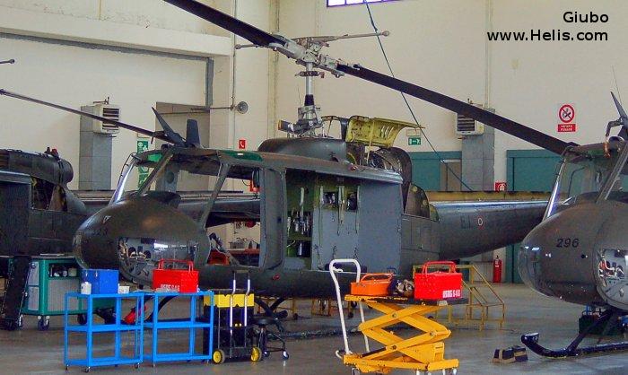 Helicopter Agusta AB205A-1 Serial 4221 Register MM80694 used by Aviazione dell'Esercito AVES (Italian Army  Aviation). Aircraft history and location