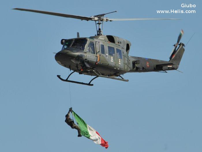 Helicopter Agusta AB212 ICO Serial 5832 Register MM81217 used by Aeronautica Militare Italiana AMI (Italian Air Force). Aircraft history and location