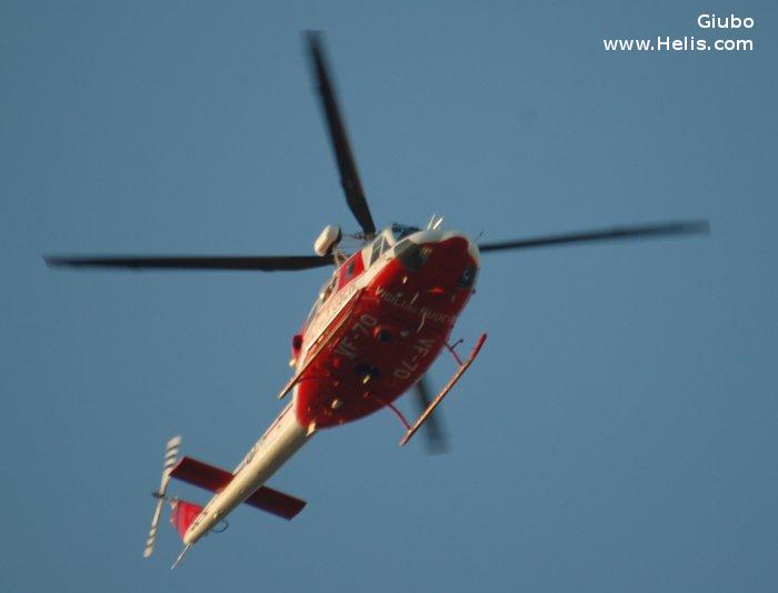 Helicopter Agusta AB412EP Serial 25927 Register I-VFOZ used by Vigili del Fuoco Nucleo Elicotteri Genova (CNVF) (Genoa Firefighters). Built 2004. Aircraft history and location