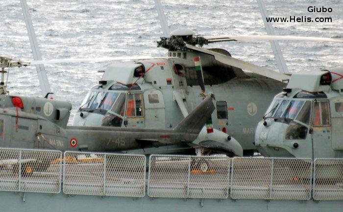 Helicopter Agusta ASH-3H Serial 6044 Register MM81187 used by Marina Militare Italiana (Italian Navy). Aircraft history and location
