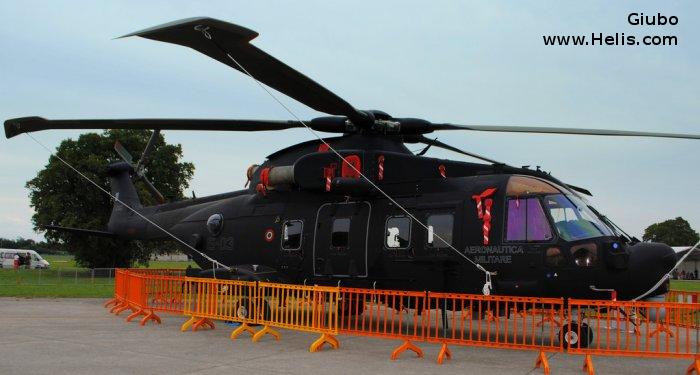 Helicopter AgustaWestland AW101 611 Serial 50259 Register MM81866 used by Aeronautica Militare Italiana AMI (Italian Air Force). Built 2014. Aircraft history and location