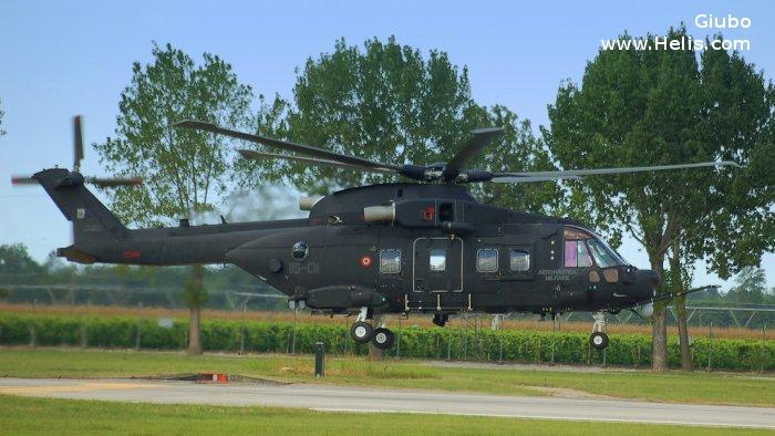 Helicopter AgustaWestland AW101 611 Serial 50257 Register MM81864 ZR352 used by Aeronautica Militare Italiana AMI (Italian Air Force) ,AgustaWestland UK. Built 2014. Aircraft history and location