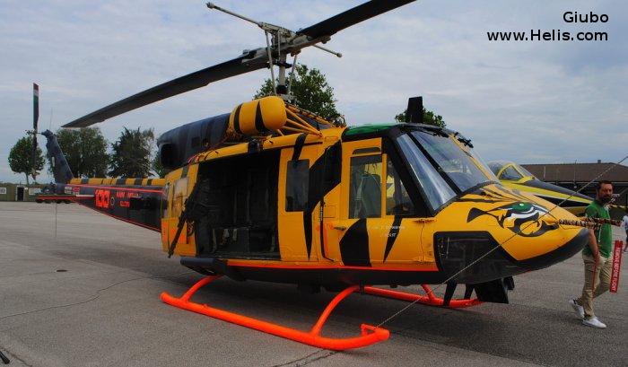 Helicopter Agusta AB212 ICO Serial 5808 Register MM81151 used by Aeronautica Militare Italiana AMI (Italian Air Force). Aircraft history and location