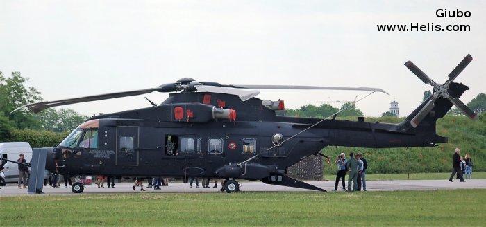 Helicopter AgustaWestland AW101 611 Serial 50263 Register MM81869 used by Aeronautica Militare Italiana AMI (Italian Air Force). Built 2016. Aircraft history and location