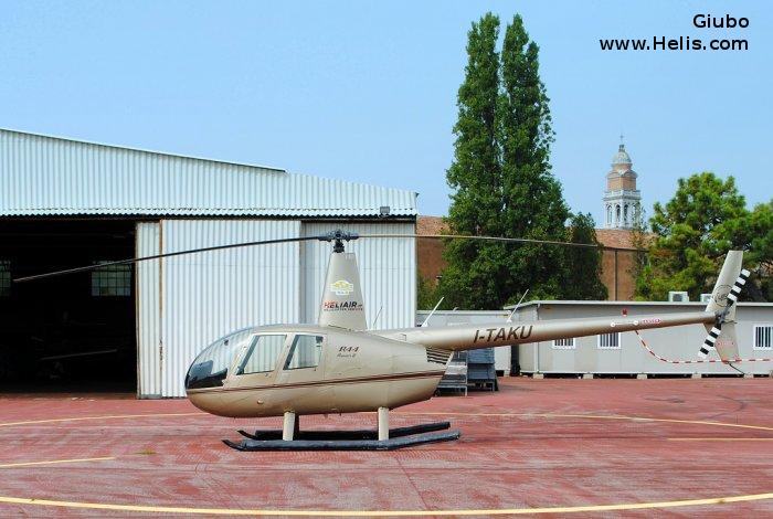 Helicopter Robinson R44 Clipper II Serial 11595 Register I-TAKU. Built 2007. Aircraft history and location