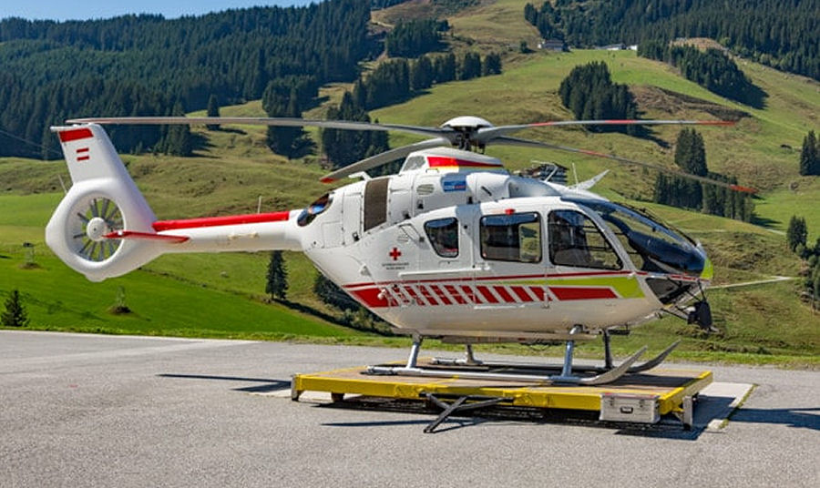 Helicopter Airbus H135 / EC135T3 Serial 1276 Register OE-XWM used by Administraciones Locales Generalitat de Catalunya (Governament Institution of Catalonia) ,Heli Austria GmbH. Built 2018. Aircraft history and location