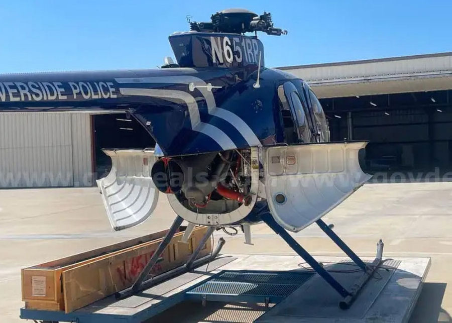 Helicopter MD Helicopters MD500E Serial 0583E Register N651RP N951RP N872SA used by Riverside Police Department. Built 2008. Aircraft history and location