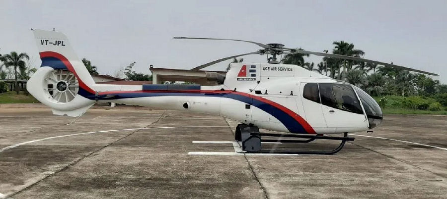 Helicopter Eurocopter EC130B4 Serial 3802 Register VT-JPL used by India Fly Safe Aviation. Built 2004. Aircraft history and location